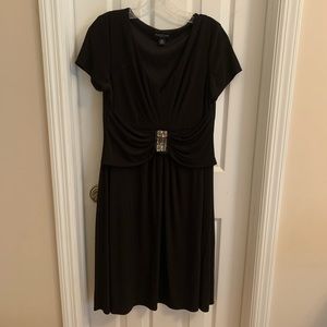 Black cap sleeve dress